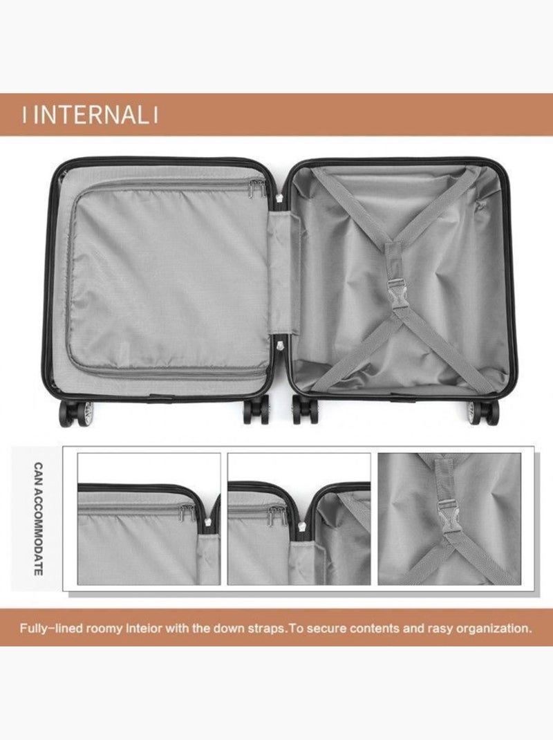 Valise cabine - rigide, abs, légère, 4 roulettes, serrure tsa - kono Blanc - Kiabi
