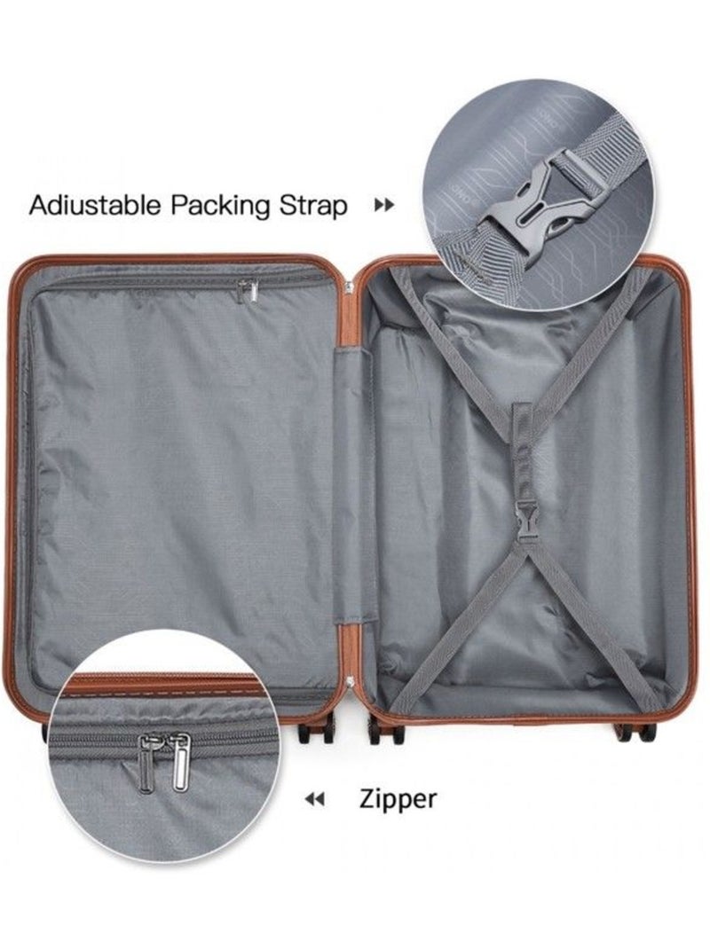 Valise cabine - rigide, abs, légère, 4 roulettes, serrure tsa - kono Blanc - Kiabi