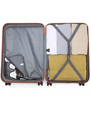 Valise cabine - rigide, abs, légère, 4 roulettes, serrure tsa - kono