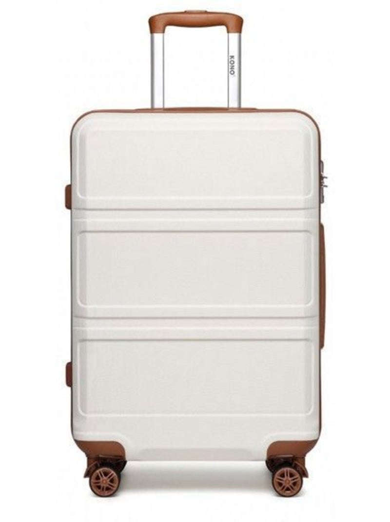 Valise cabine - rigide, abs, légère, 4 roulettes, serrure tsa - kono Blanc - Kiabi