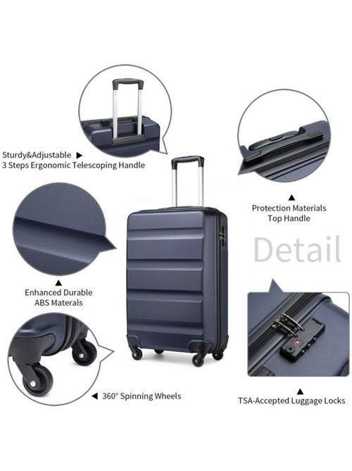 Valise cabine - rigide, abs, légère, 4 roulettes, serrure tsa - kono - Kiabi Valise cabine - rigide, abs, légère, 4 roulettes, serrure tsa - kono - Kiabi