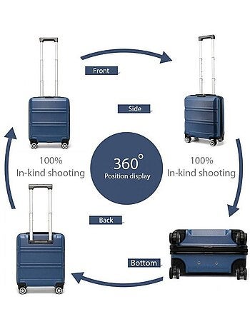 Valise cabine - rigide, abs, légère, 4 roulettes, serrure tsa - kono