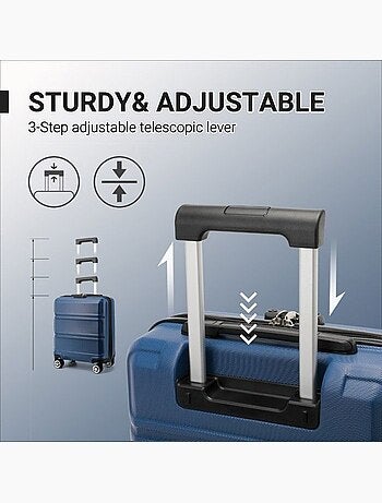 Valise cabine - rigide, abs, légère, 4 roulettes, serrure tsa - kono