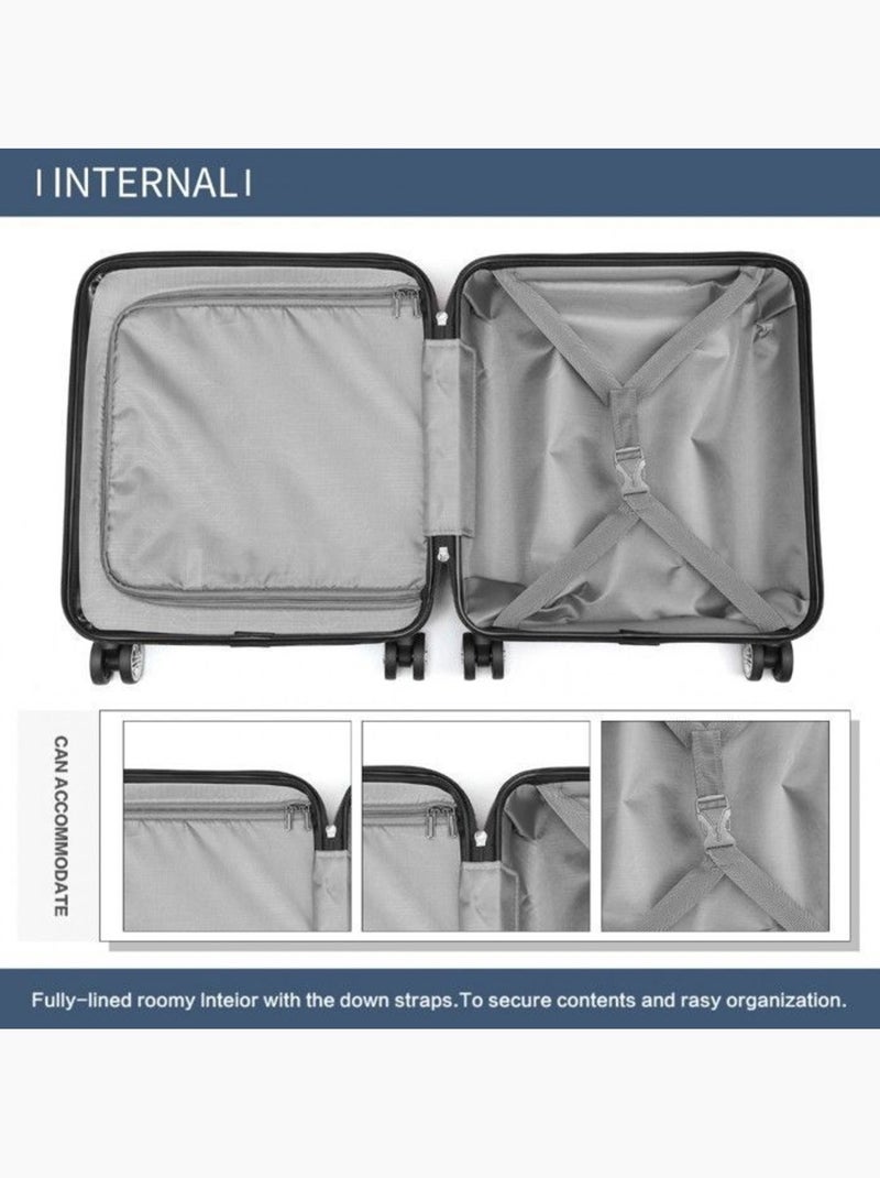 Valise cabine - rigide, abs, légère, 4 roulettes, serrure tsa - kono Bleu - Kiabi