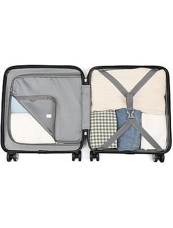Valise cabine - rigide, abs, légère, 4 roulettes, serrure tsa - kono