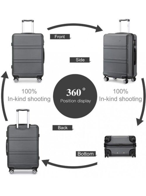 Valise cabine - rigide, abs, légère, 4 roulettes, serrure tsa - kono - Kiabi