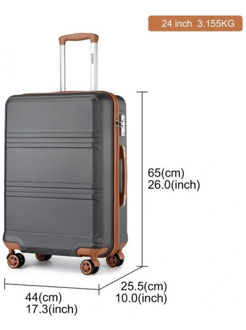 Valise cabine - rigide, abs, légère, 4 roulettes, serrure tsa - kono Gris - Kiabi