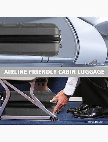 Valise cabine - rigide, abs, légère, 4 roulettes, serrure tsa - kono