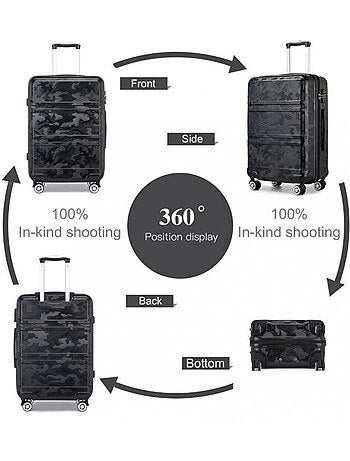 Valise cabine - rigide, abs, légère, 4 roulettes, serrure tsa - kono