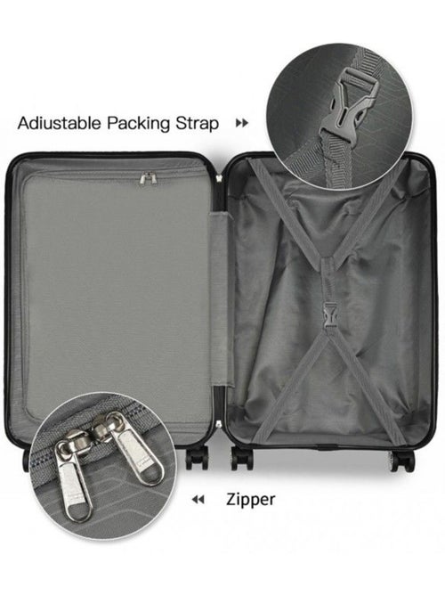 Valise cabine - rigide, abs, légère, 4 roulettes, serrure tsa - kono - Kiabi Valise cabine - rigide, abs, légère, 4 roulettes, serrure tsa - kono - Kiabi