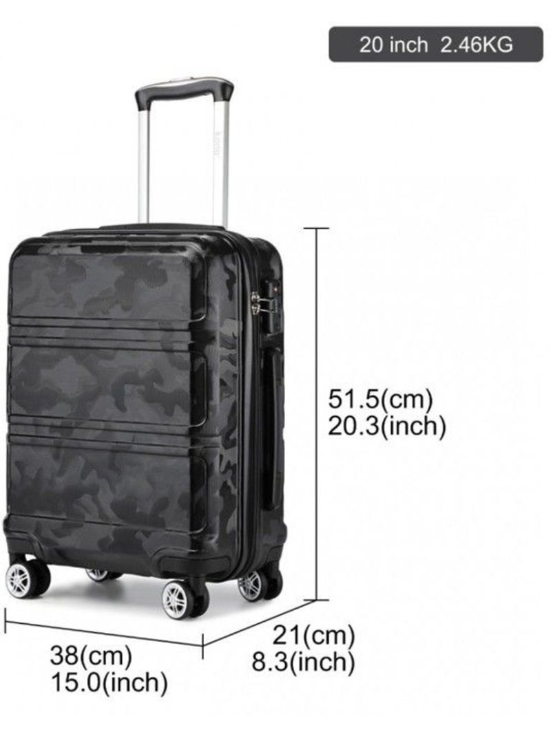 Valise cabine - rigide, abs, légère, 4 roulettes, serrure tsa - kono Noir - Kiabi