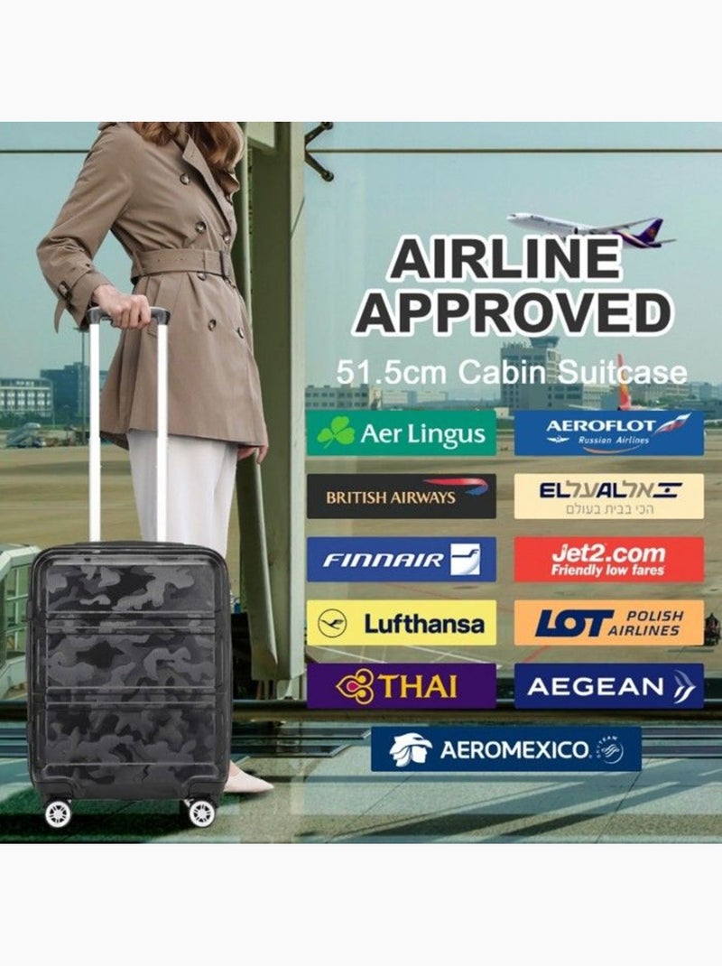 Valise cabine - rigide, abs, légère, 4 roulettes, serrure tsa - kono Noir - Kiabi