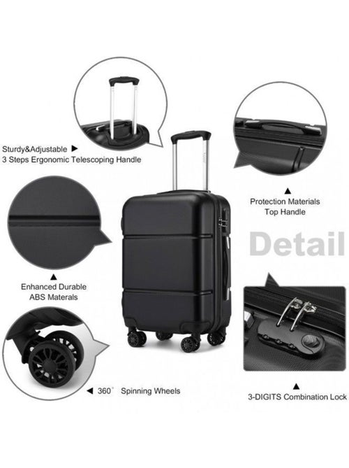 Valise cabine - rigide, abs, légère, 4 roulettes, serrure tsa - kono - Kiabi Valise cabine - rigide, abs, légère, 4 roulettes, serrure tsa - kono - Kiabi