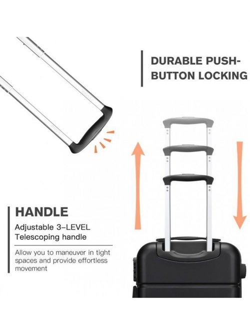 Valise cabine - rigide, abs, légère, 4 roulettes, serrure tsa - kono - Kiabi Valise cabine - rigide, abs, légère, 4 roulettes, serrure tsa - kono - Kiabi