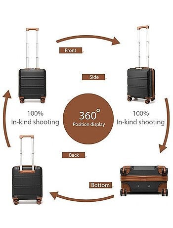 Valise cabine - rigide, abs, légère, 4 roulettes, serrure tsa - kono