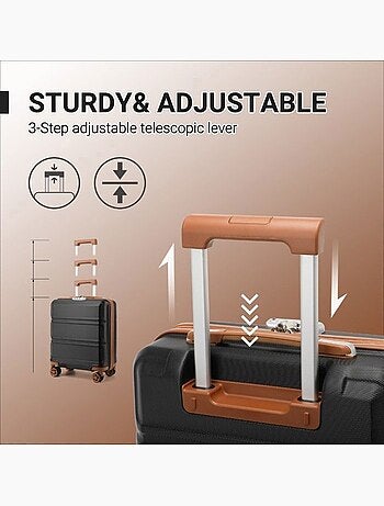 Valise cabine - rigide, abs, légère, 4 roulettes, serrure tsa - kono