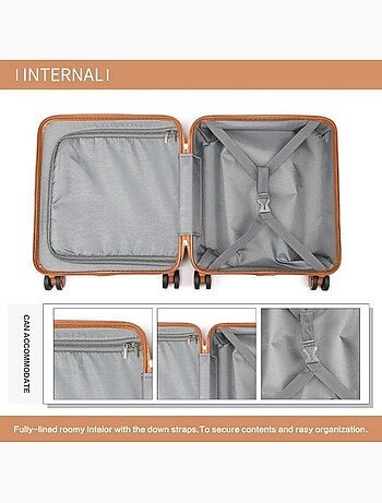 Valise cabine - rigide, abs, légère, 4 roulettes, serrure tsa - kono