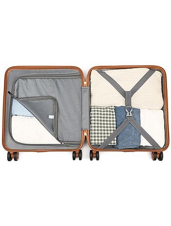 Valise cabine - rigide, abs, légère, 4 roulettes, serrure tsa - kono