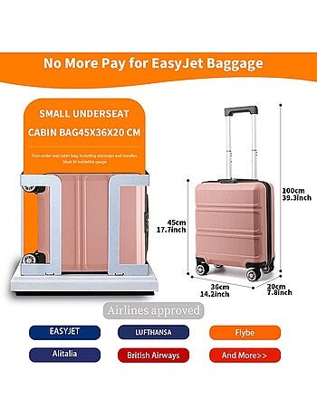 Valise cabine - rigide, abs, légère, 4 roulettes, serrure tsa - kono