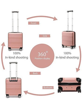 Valise cabine - rigide, abs, légère, 4 roulettes, serrure tsa - kono