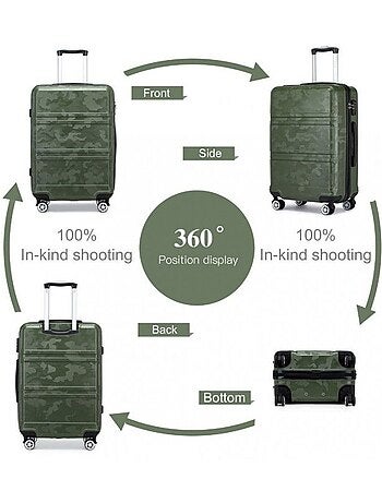 Valise cabine - rigide, abs, légère, 4 roulettes, serrure tsa - kono