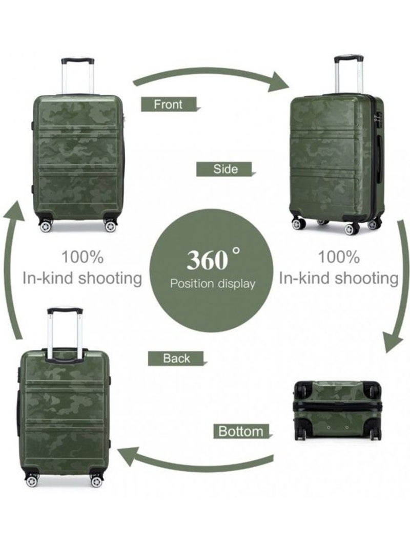 Valise cabine - rigide, abs, légère, 4 roulettes, serrure tsa - kono Vert - Kiabi