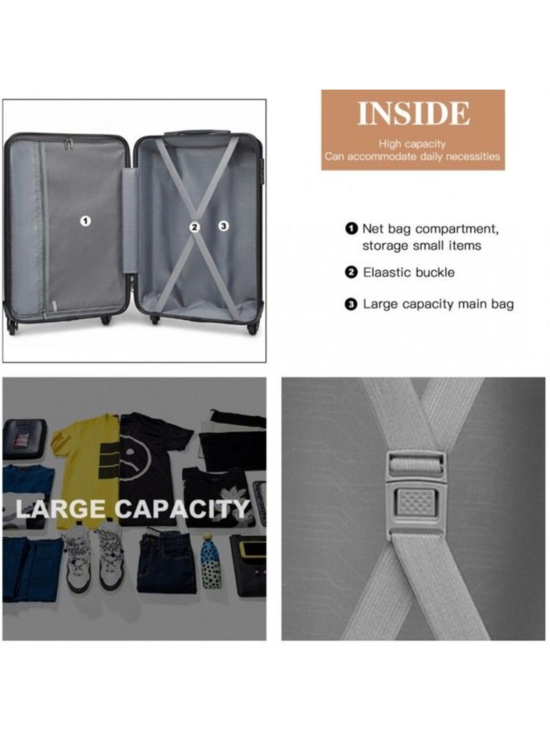 Valise cabine - rigide, abs, légère, 4 roulettes, serrure tsa - kono Violet - Kiabi