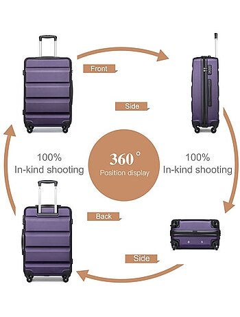 Valise cabine - rigide, abs, légère, 4 roulettes, serrure tsa - kono