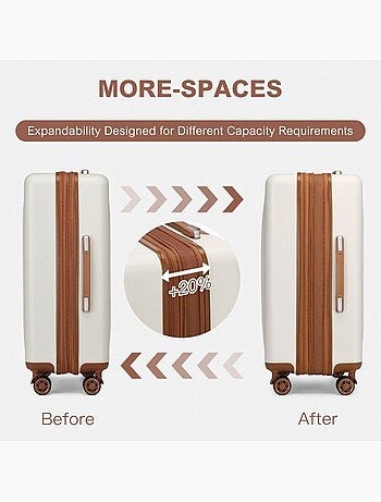Valise cabine - rigide, abs + polycarbonate, légère, 4 roulettes - kono