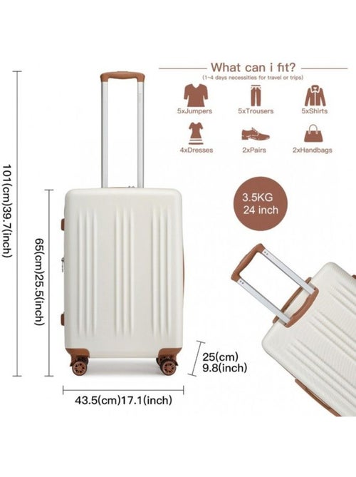 Valise cabine - rigide, abs + polycarbonate, légère, 4 roulettes - kono - Kiabi Valise cabine - rigide, abs + polycarbonate, légère, 4 roulettes - kono - Kiabi