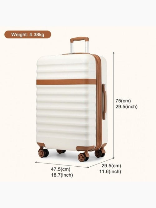 Valise cabine - rigide, abs + polycarbonate, légère, 4 roulettes - kono - Kiabi Valise cabine - rigide, abs + polycarbonate, légère, 4 roulettes - kono - Kiabi