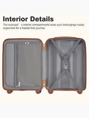 Valise cabine - rigide, abs + polycarbonate, légère, 4 roulettes - kono