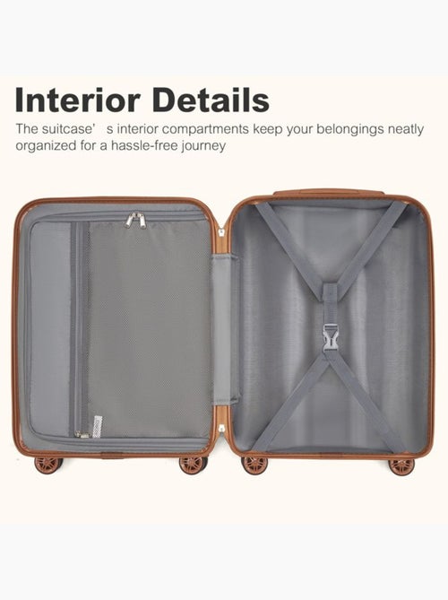Valise cabine - rigide, abs + polycarbonate, légère, 4 roulettes - kono - Kiabi Valise cabine - rigide, abs + polycarbonate, légère, 4 roulettes - kono - Kiabi