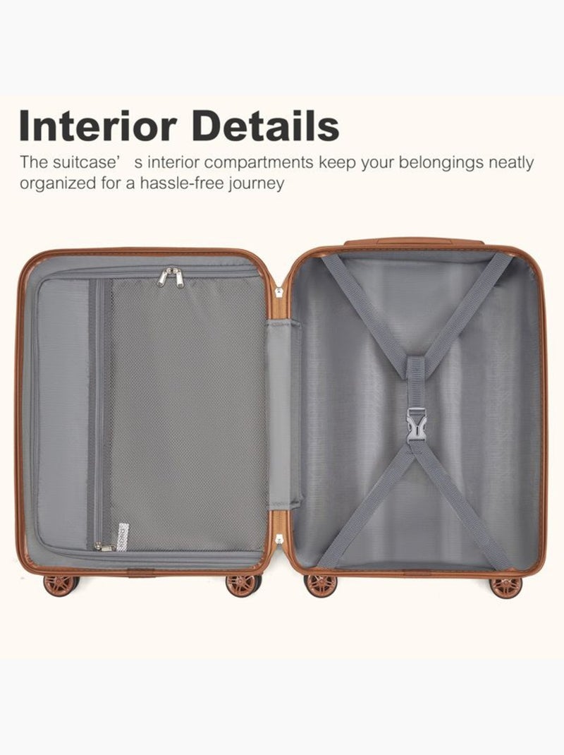 Valise cabine - rigide, abs + polycarbonate, légère, 4 roulettes - kono Bleu - Kiabi