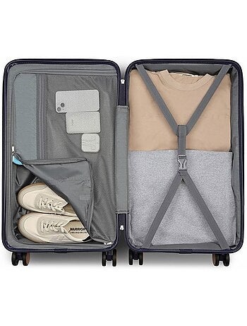 Valise cabine - rigide, abs + polycarbonate, légère, 4 roulettes - kono