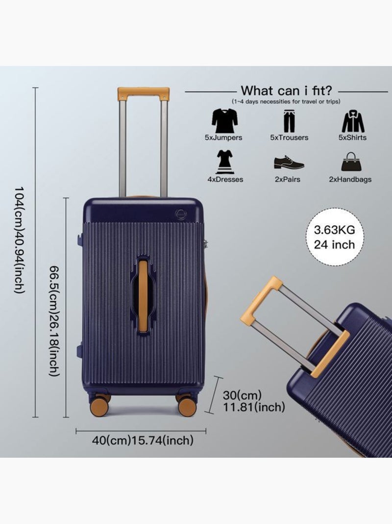 Valise cabine - rigide, abs + polycarbonate, légère, 4 roulettes - kono Bleu - Kiabi