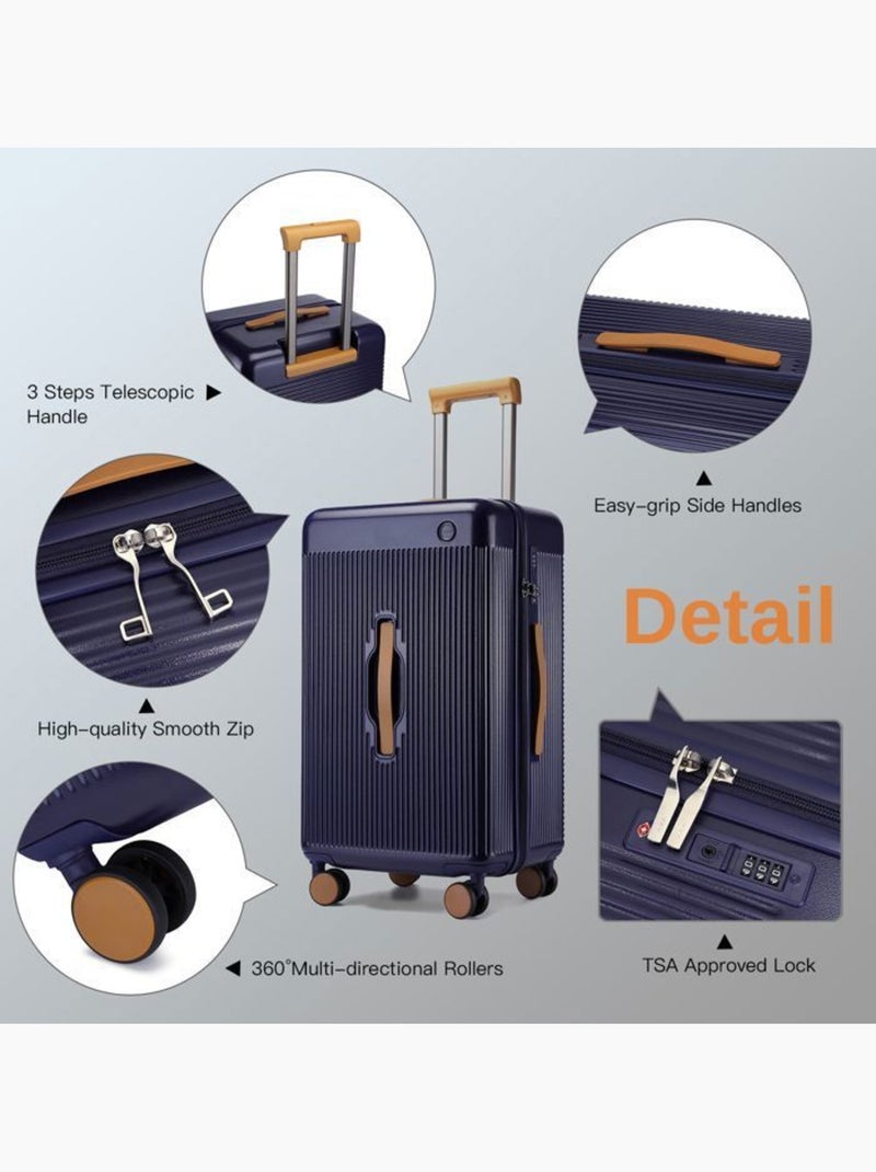 Valise cabine - rigide, abs + polycarbonate, légère, 4 roulettes - kono Bleu - Kiabi