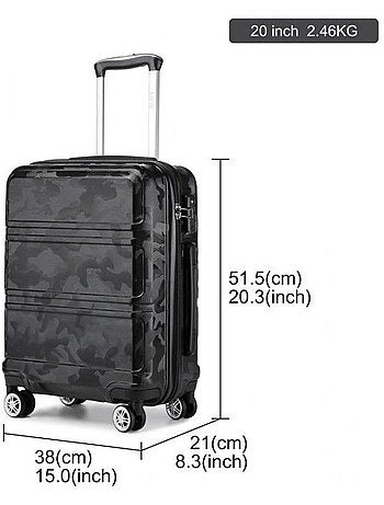 Valise cabine - rigide, abs + polycarbonate, légère, 4 roulettes - kono