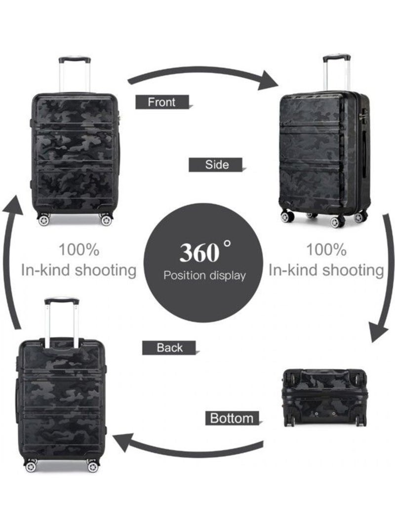 Valise cabine - rigide, abs + polycarbonate, légère, 4 roulettes - kono Noir - Kiabi