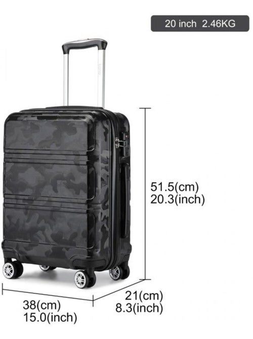 Valise cabine - rigide, abs + polycarbonate, légère, 4 roulettes - kono - Kiabi Valise cabine - rigide, abs + polycarbonate, légère, 4 roulettes - kono - Kiabi