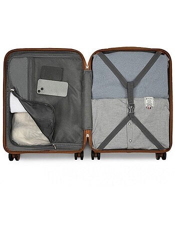 Valise cabine - rigide, abs + polycarbonate, légère, 4 roulettes - kono