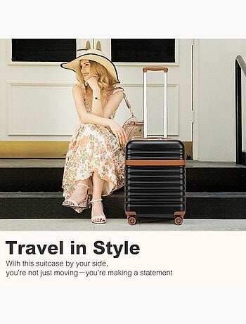 Valise cabine - rigide, abs + polycarbonate, légère, 4 roulettes - kono