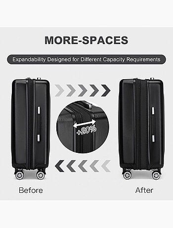 Valise cabine - rigide, abs + polycarbonate, légère, 4 roulettes - kono