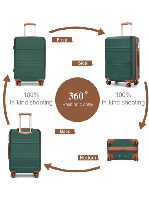 Valise cabine - rigide, abs + polycarbonate, légère, 4 roulettes - kono - Kiabi