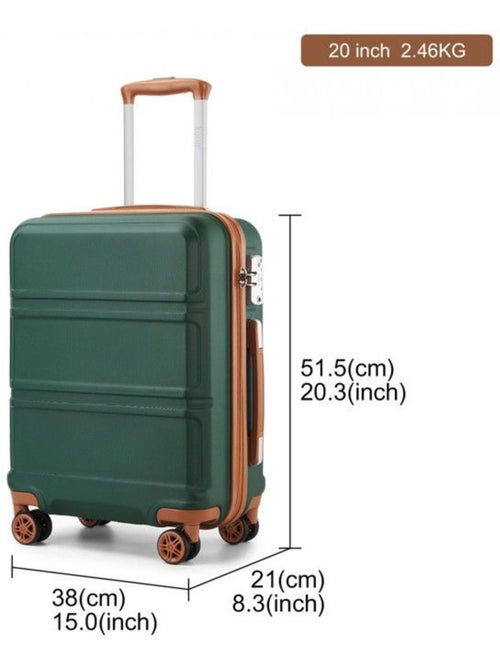 Valise cabine - rigide, abs + polycarbonate, légère, 4 roulettes - kono - Kiabi