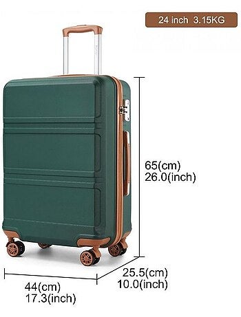 Valise cabine - rigide, abs + polycarbonate, légère, 4 roulettes - kono