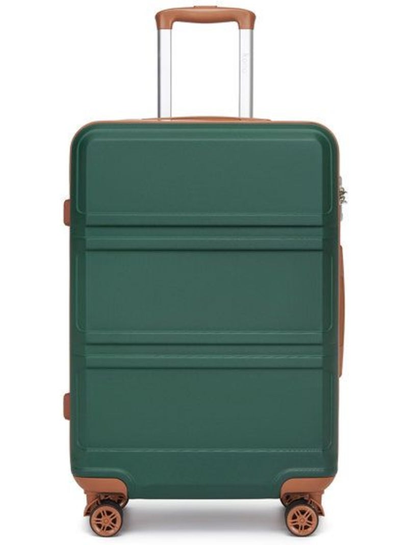 Valise cabine - rigide, abs + polycarbonate, légère, 4 roulettes - kono Vert - Kiabi