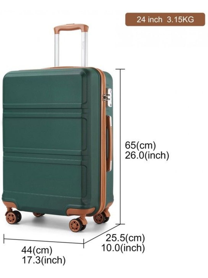 Valise cabine - rigide, abs + polycarbonate, légère, 4 roulettes - kono Vert - Kiabi