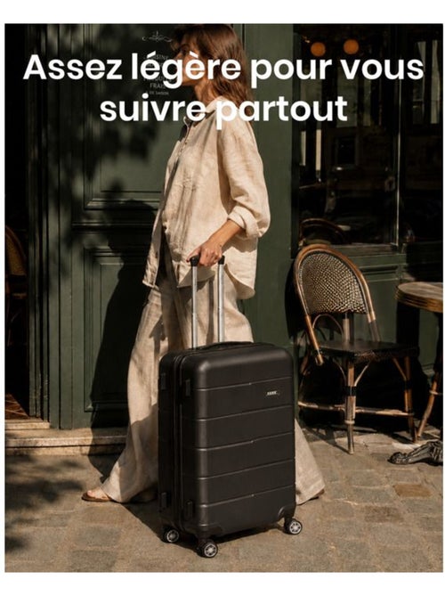 Valise cabine - rigide, polycarbonate, légère, 4 roulettes - kono - Kiabi Valise cabine - rigide, polycarbonate, légère, 4 roulettes - kono - Kiabi
