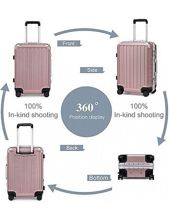 Valise cabine - rigide, polycarbonate, légère, 4 roulettes - kono
